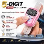5-Digits Digital Finger Counter - Pack of 1 | Easy to Use Counter with LCD Display & Reset Button | Electronic Tally Counter for Cricket Umpires | Multipurpose Mantra Jaap Counter - Pink - Image 3