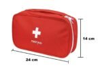 First Aid Kit Bag | Mini Empty Medicine Storage Box With Handle | Portable & Spacious Emergency Organizer Mesh Pouch With Elastic Loops | For Outdoor Travel,Car,Office,Camping,Home,Hiking (Red) - Image 2
