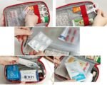 First Aid Kit Bag | Mini Empty Medicine Storage Box With Handle | Portable & Spacious Emergency Organizer Mesh Pouch With Elastic Loops | For Outdoor Travel,Car,Office,Camping,Home,Hiking (Red) - Image 4