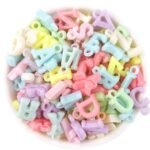 50 Piece Alphabet Multicolor Letter Charms Acrylic Beads for Jewellery Making Kids DIY Craft Beaded Bracelets, Necklace, Key Chains and Kids Jewellery (Multicolor Alphabet Shape) Pack Of 50 Pcs - Image 2