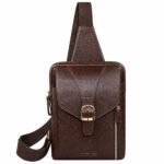ABYS Genuine Leather Dark Tan Passport & Mobile Pouch | Stylish Travel Waist Bag for Men & Women | Crossbody Neck Pouch | Multiple Passport Holder(I1151IB) - Image 2
