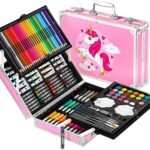 AMARIYA 145 Pcs Art Set for Kids Drawing Kit with Colour Pencils Oil Pastels Water Colours Sketch Pens Crayons Paint Brushes Art Supplies for School Projects Craft Drawing Painting Gift Set Colour Box