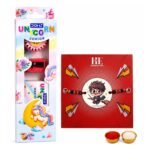 Cartoon Magnet Rakhi with Stationery Kit for Kids | Reusable Fridge Magnet Rakhi for Brother | Raksha Bandhan Gift Combo with Coloring & Writing Supplies | for Boys - Image 2