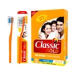 Classic Gold Sumo Medium Manual Toothbrush For Adults | With Dupont Tynex Bristles and Crystal Clear Anti Bacterial Cap | Pack of 12 Pieces - Multicolor - Image 2