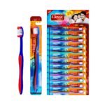 Classic Gold Super Clean Oval Shaped Head Manual Toothbrush for Adults | With Super Soft Dupont Tynex Bristles | Pack Of 24 Pieces - Multicolor - Image 2