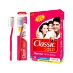 Classic Gold Supreme Manual Toothbrush for Adults | With Super Soft Dupont Tynex Bristles for Sensitive Gums and Anti Bacterial Cover Cap | Pack of 24 Pieces - Multicolor - Image 2