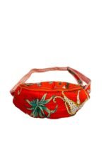 Cotton Quilted Waist Bag Crossbody Bag For Men & Women with Adjustable Strap Sling Bag For Track Hiking Travel Camping Outdoor Sports Cycling Money Belt For Daily Use Chest Bag (Orange) - Image 2