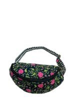 Cotton Quilted Waist Bag Crossbody Bag for Men & Women with Adjustable Strap Sling Bag for Track Hiking Travel Camping Outdoor Sports Cycling Money Belt for Daily Use Chest Bag (Black) - Image 2
