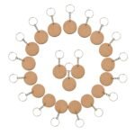 DIY Wooden Keychain Blanks Set of 20 with Stainless Steel Rings Precision Laser Cut Engineered Wood Key Chain Making Kit for Kids Teens Artists - Image 2