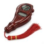 Digital Finger Counter and Tally Counter for Mantra Chanting, Traditional Wooden Finish Tasbih with Integrated Compass and Red Tassel, Ergonomic Japa Counter, 11 x 5 x 2 cm