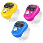 Digital Finger Tally Counter 5 Digit LCD Display, Manual Hand Clicker Counter for Sports, School, Prayer, Events & Training (Pack of 3)