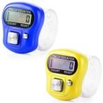 GLUN® Pack of 2 Finger Prayer Counter, 5-Digit Counting LCD Display Device, Ring Electronic Digital Finger Counter for Prayers & Various Counting Use (Random Colour)