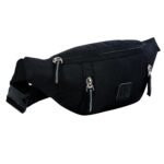 Leather World Waist Bag Travel Waist Pouch Belt Sport Bag Bum Bag for Men and Women Nylon (Black) - Image 2
