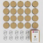 PICRAZEE DIY Wooden Plain MDF Key Chains for Wood Sheet Art &Craft, Painting, Decoupage, Resin Art Work, Mandala, Decoration, Fluid Art (20 Pcs) (Round 20) - Image 2