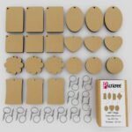 PICRAZEE DIY Wooden Plain MDF Key Chains for Wood Sheet Art &Craft, Painting, Decoupage, Resin Art Work, Mandala, Decoration, Fluid Art (21 PCS 7 Shapes 3 Each) - Image 2