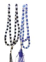 RK Basics Tasbih Crystal Islamic Salat Prayer Tasbeeh 100 Beads Set of 2 Pack (Black & Blue)