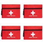 Red Emergency Pouch - Small Travel Rescue Pouch for Car, Home, Office, Kitchen, Outdoors - Empty First Aid Bag (6.3x4.3 4pcs)