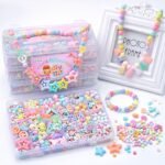 SYGA Plastic Beads for Kids Crafts Children's Jewelry Making Kit DIY Bracelets Necklace Hairband and Rings Craft Kits Birthday for 4, 5, 6, 7-Year-Old Little Girls(DIYBeadsSet-9) Multicolor - Image 2