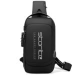 Storite Crossbody Chest Bag for Men & Women, Black, 17x9x32 cm | Durable Polyester, Anti-Theft Design, USB Charging Port, 5 Zipper Pockets, Adjustable Strap, Travel, Office, Daily Use - Image 2