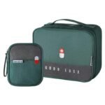 Westret 2pcs Portable Healthcare Medical Pouch Set, First Aid Organizer Bag, Waterproof Medicine Storage Case with Handle for Travel Home Office Outdoor