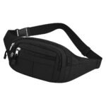 Zerrish Premium Black Waist Bag for Men | Multi-Pocket Fanny Pack with Adjustable Strap | Travel Belt Bag for Outdoor, Gym, Running & Daily Use | Stylish Unisex Crossbody Wasit Bag - Image 2