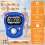 Digital Finger Tally Counter with Adjustable Finger Ring, LCD Electronic Hand Click Counter for Prayer, Knitting, Golf, Sports, Attendance, Event Counting & Fitness Training, Portable Mini Counter - Image 3