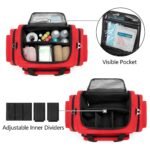 Damero Professional Medical Bag Empty, First Responder Trauma Bag with Detachable Dividers for Home Health Care, EMT, EMS, Red - Image 2