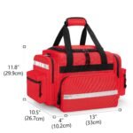 Damero Professional Medical Bag Empty, First Responder Trauma Bag with Detachable Dividers for Home Health Care, EMT, EMS, Red - Image 5