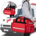 Damero Professional Medical Bag Empty, First Responder Trauma Bag with Detachable Dividers for Home Health Care, EMT, EMS, Red - Image 6