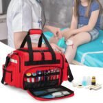 Damero Professional Medical Bag Empty, First Responder Trauma Bag with Detachable Dividers for Home Health Care, EMT, EMS, Red - Image 7