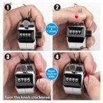 Tally Counter, 4-Digit Clicker Counter, Metal Hand Tally Counters Clicker Pitch Counter for Counting, Knitting, Coaching, Golf, Lap, Fishing - Image 4
