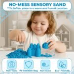 RATNA'S Wonder Sand 500 Grams for Kids - Smooth Non-Sticky Blue Sand with Big Mould for Indoor Beach Fun and Relaxation(Blue 500 Grams), ONE Big Mould Inside (Without Tray) - Image 4