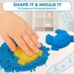 RATNA'S Wonder Sand 500 Grams for Kids - Smooth Non-Sticky Blue Sand with Big Mould for Indoor Beach Fun and Relaxation(Blue 500 Grams), ONE Big Mould Inside (Without Tray) - Image 5