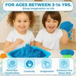 RATNA'S Wonder Sand 500 Grams for Kids - Smooth Non-Sticky Blue Sand with Big Mould for Indoor Beach Fun and Relaxation(Blue 500 Grams), ONE Big Mould Inside (Without Tray) - Image 6