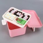HomeCloud Plastic First Aid Box with Tight Lock Mechanism & Convenient Handle | Multi-Purpose Medicine Storage Organizer for Medicines, Bandages, Ointments & Medical Tools (Dark Pink) - Image 2