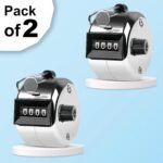 GLUN® Tally Counter, 4-Digit Metal Hand Finger Counter for Counting, Knitting, Coaching Golf, Lap, Fishing (Pack of 2) - Image 2