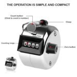 GLUN® Tally Counter, 4-Digit Metal Hand Finger Counter for Counting, Knitting, Coaching Golf, Lap, Fishing (Pack of 2) - Image 3