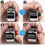 GLUN® Tally Counter, 4-Digit Metal Hand Finger Counter for Counting, Knitting, Coaching Golf, Lap, Fishing (Pack of 2) - Image 7