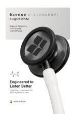 Knya 6sense Stethoscope for Doctors & Residents | Tunable Diaphragm | Dual-Head Chest Piece for Adult & Pediatric Use | Lightweight Stainless Steel | Latex-Free Tubing | Soft-Seal Ear Tips | Premium Gift Box | for Medical Students (White) - Image 3