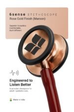Knya 6sense Stethoscope for Doctors & Residents | Tunable Diaphragm | Dual-Head Chest Piece for Adult & Pediatric Use | Lightweight Stainless Steel | Latex-Free Tubing | Soft-Seal Ear Tips | Premium Gift Box | for Medical Students (Rose Gold Maroon) - Image 3