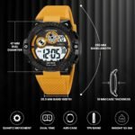 V2A DIGITRON-VOLTRIX 2837 Digital Watch for Men | Bold Patterned Case Design | Dual Time Sports Watch with Countdown, Backlight & 50M Waterproof - Image 3