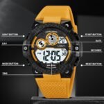 V2A DIGITRON-VOLTRIX 2837 Digital Watch for Men | Bold Patterned Case Design | Dual Time Sports Watch with Countdown, Backlight & 50M Waterproof - Image 4