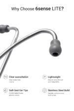 Knya 6sense Lite Stethoscope for MBBS Medical Students, Doctors & Nurses | Tunable Diaphragm | Dual-Head Chest Piece for Adult & Pediatric Use | Acoustic Design | Lightweight Stainless Steel | Latex-Free Tubing (Navy Blue) - Image 2