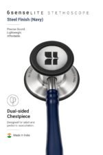 Knya 6sense Lite Stethoscope for MBBS Medical Students, Doctors & Nurses | Tunable Diaphragm | Dual-Head Chest Piece for Adult & Pediatric Use | Acoustic Design | Lightweight Stainless Steel | Latex-Free Tubing (Navy Blue) - Image 3
