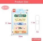 Cartoon Bandages for Kids 20Pcs – Waterproof Breathable Adhesive Band Aids with Cute Designs – Hypoallergenic, Gentle & Flexible First Aid for Cuts and Scrapes - Image 4
