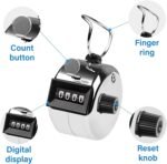 Tally Counter, 4-Digit Clicker Counter, Metal Hand Tally Counters Clicker Pitch Counter for Counting, Knitting, Coaching, Golf, Lap, Fishing (Pack of 1) - Image 2