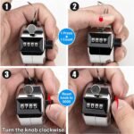 Tally Counter, 4-Digit Clicker Counter, Metal Hand Tally Counters Clicker Pitch Counter for Counting, Knitting, Coaching, Golf, Lap, Fishing (Pack of 1) - Image 4
