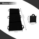 OTICA Nylon Foldable Soft Stretcher with Safety Belt, Emergency Medical Portable Stretcher for Patient, Foldable Patient Transport Stretcher with Handle with Carrying Bag (Black) - Image 2