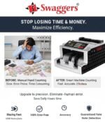 swaggers Professional Mix Note Value Counting Machine with Latest Colour Sensor Technology-Supports All New INR, Detailed Breakdown Display, Sort/Batch/Add Mode-with UV/MG/MT/IR Fake Note Detection - Image 4