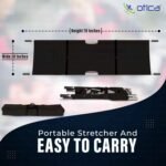 OTICA Foldable Stretcher for Patient Shifting - Portable for Emergency Hospital and Ambulance Use With Safety Belt (Aluminium, Black, Two Fold) - Image 2